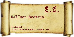 Römer Beatrix névjegykártya
