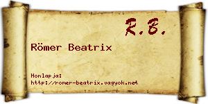 Römer Beatrix névjegykártya
